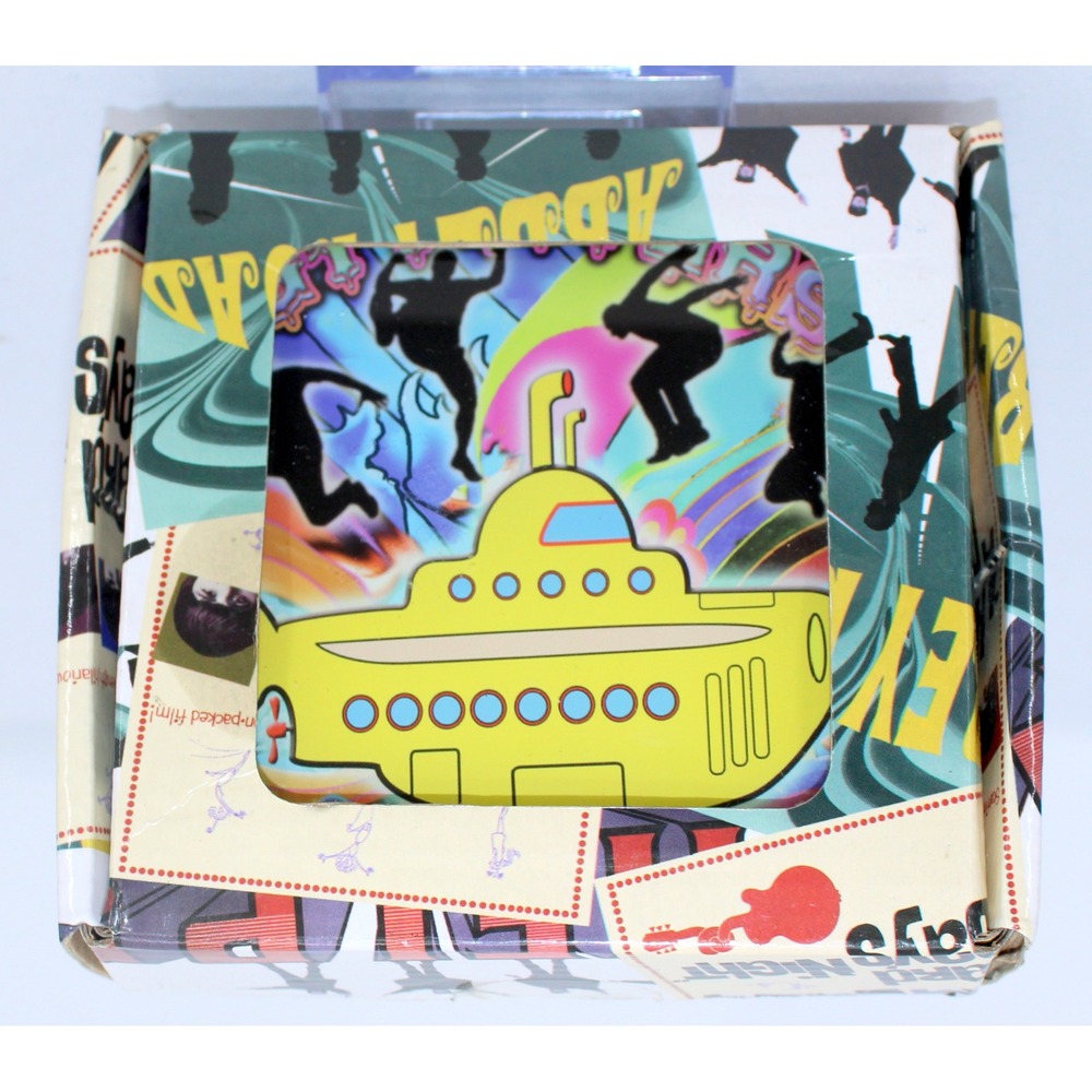 Radio Days The Beatles Yellow Submarine Glass Coaster Set 4 A Hard Day's Night